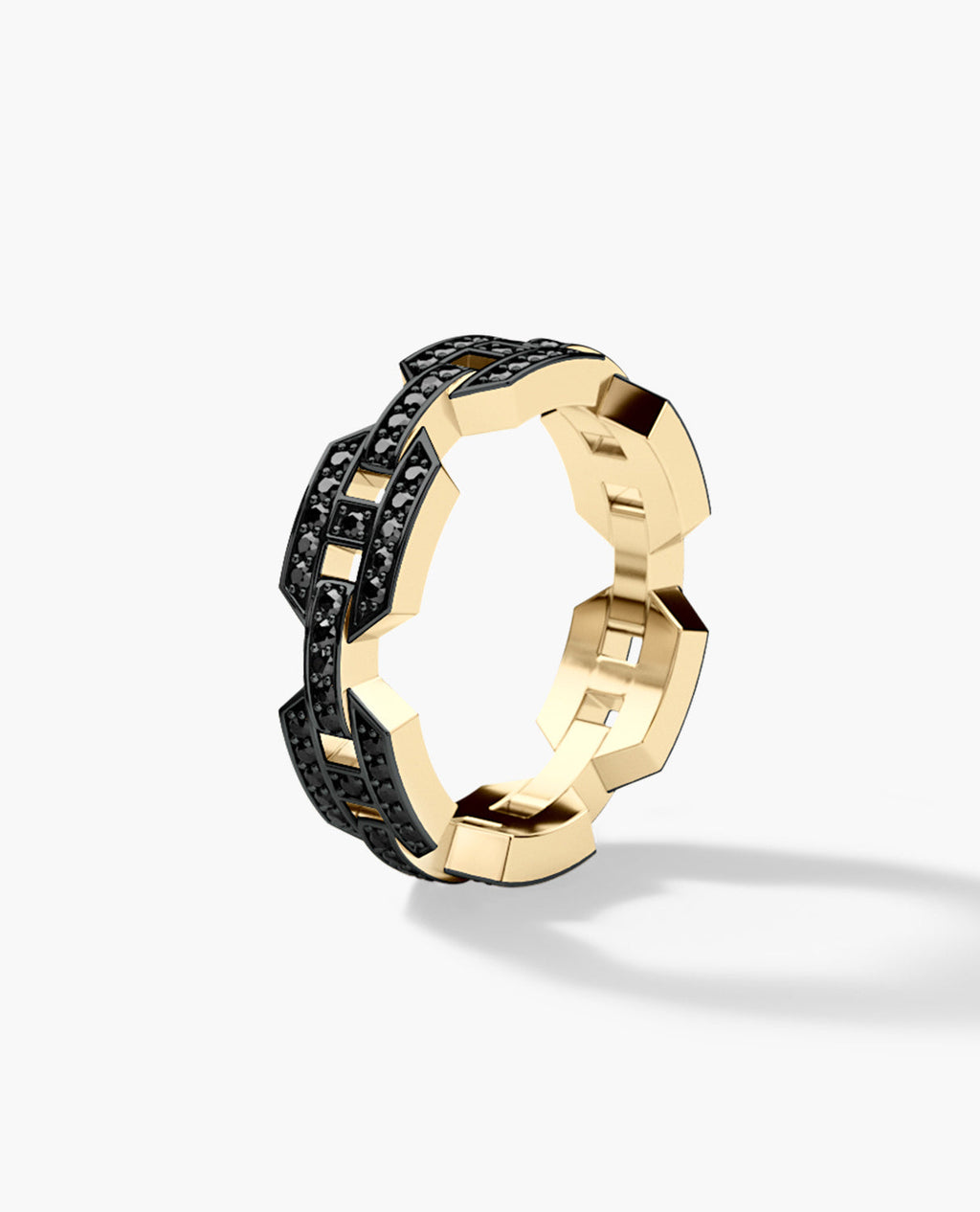 BRIGGS Gold Ring with 0.24ct Black Diamonds