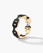 BRIGGS Two-Tone Gold Ring with 0.24ct Black Diamonds