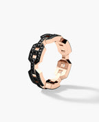 BRIGGS Gold Ring with 0.24ct Black Diamonds