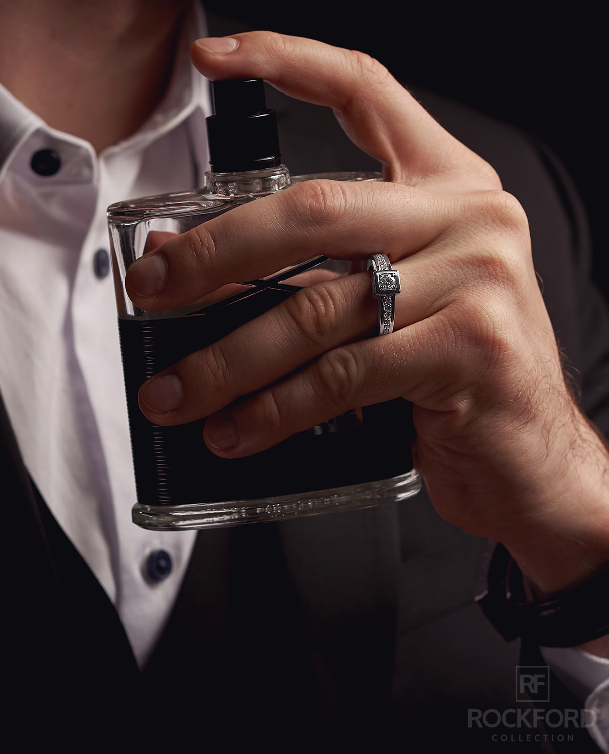 VULTURE Comfort Fit Men's Gold Solitaire Engagement Ring with 0.90ct Diamonds
