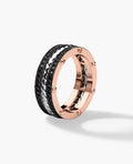 ROPES Two-Tone Gold Ring with 0.70ct Black Diamonds