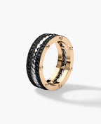 ROPES Two-Tone Gold Ring with 0.70ct Black Diamonds