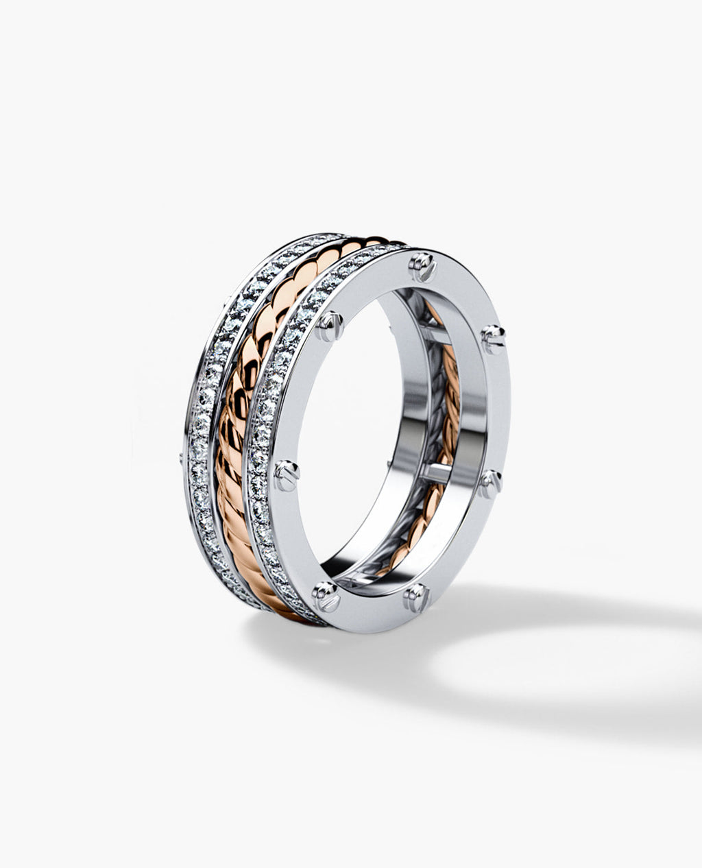 ROPES Two-Tone Gold Ring with 0.70ct Diamonds