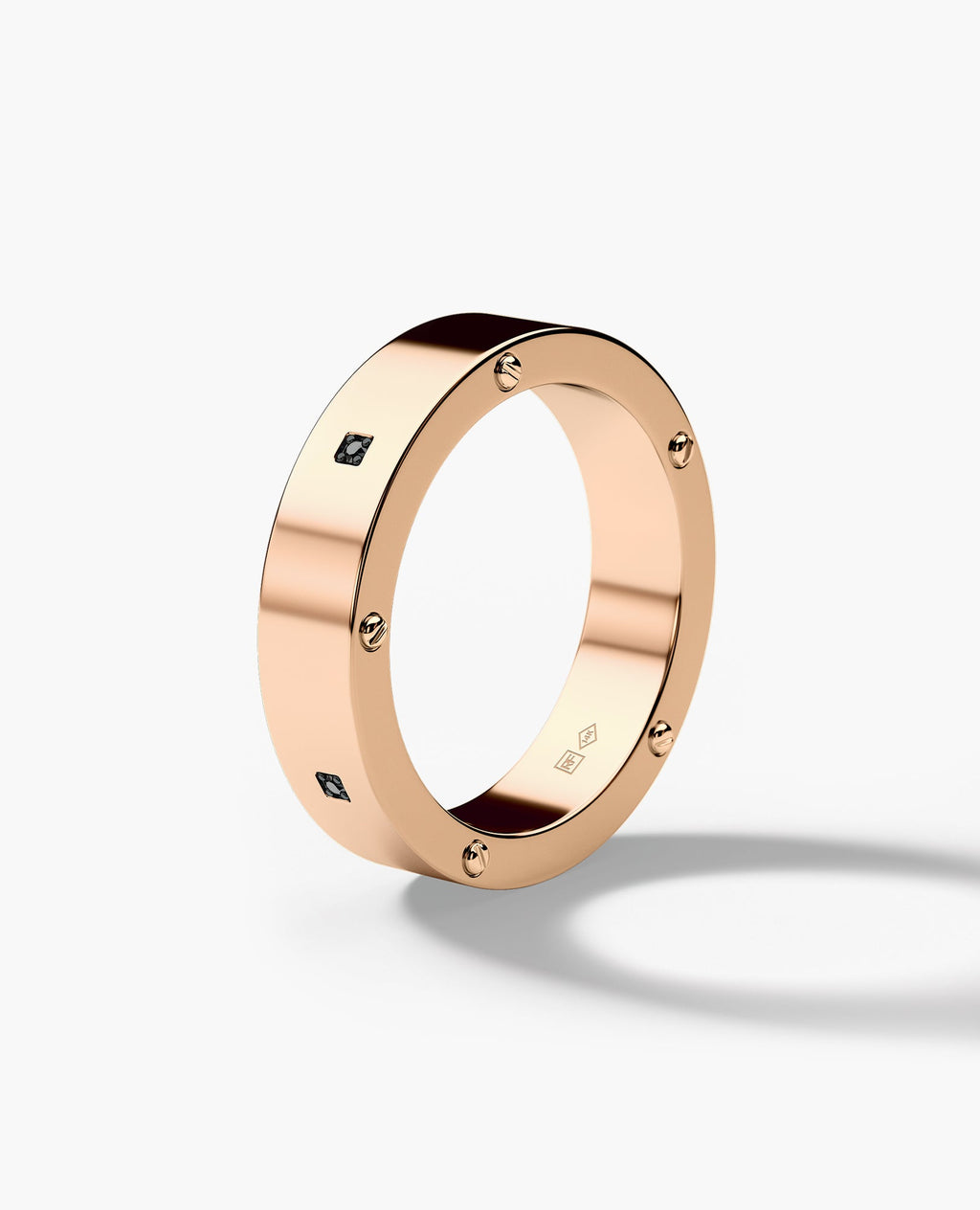 NORSE Gold Ring with 0.05ct Black Diamonds - 5.5mm