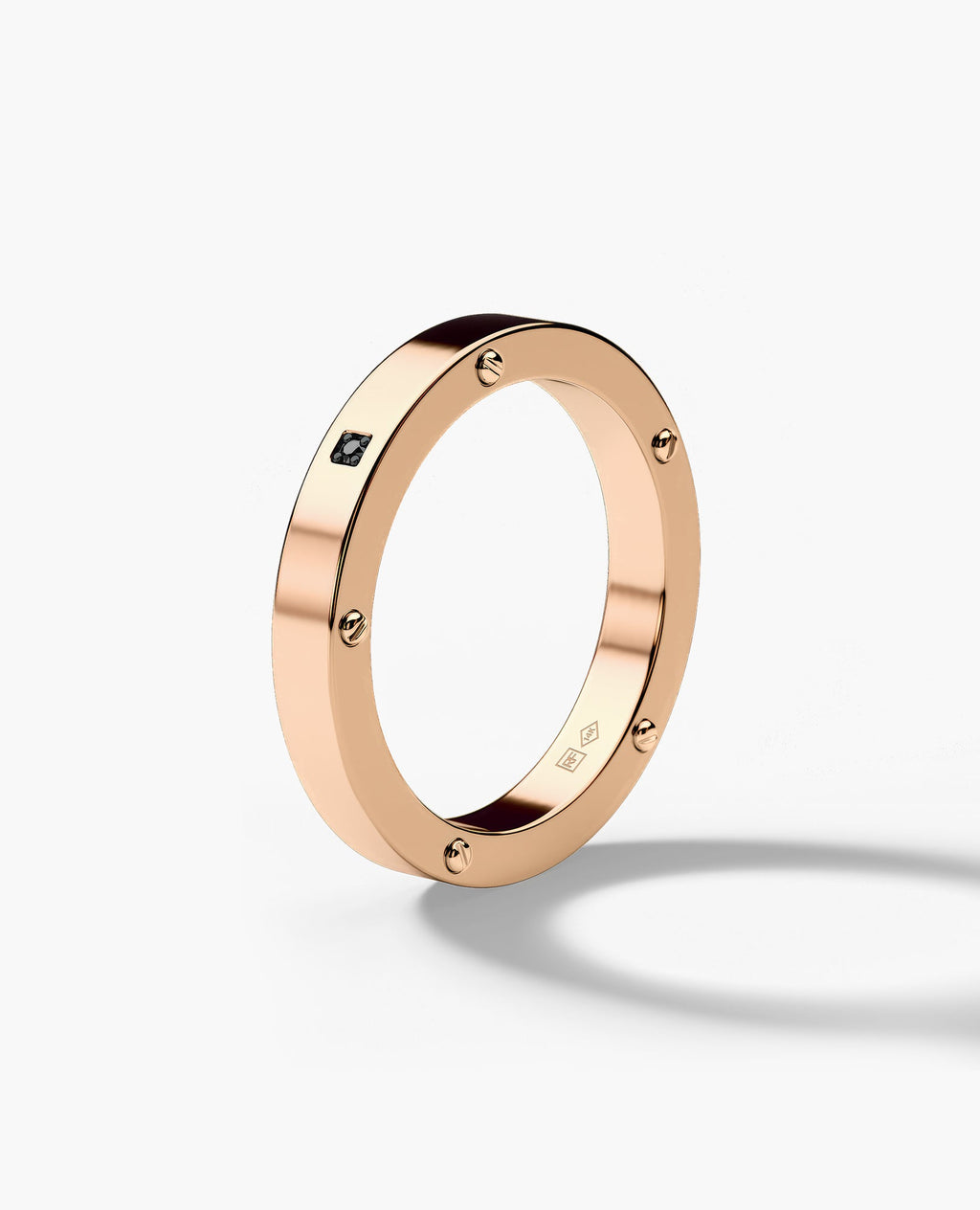 NORSE Gold Ring with Black Diamond - 3.5mm