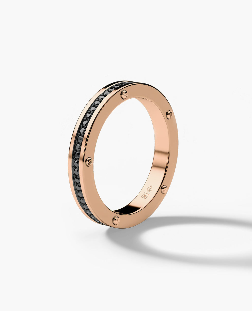NORSE Gold Ring with 0.55ct Black Diamonds - 3.5mm