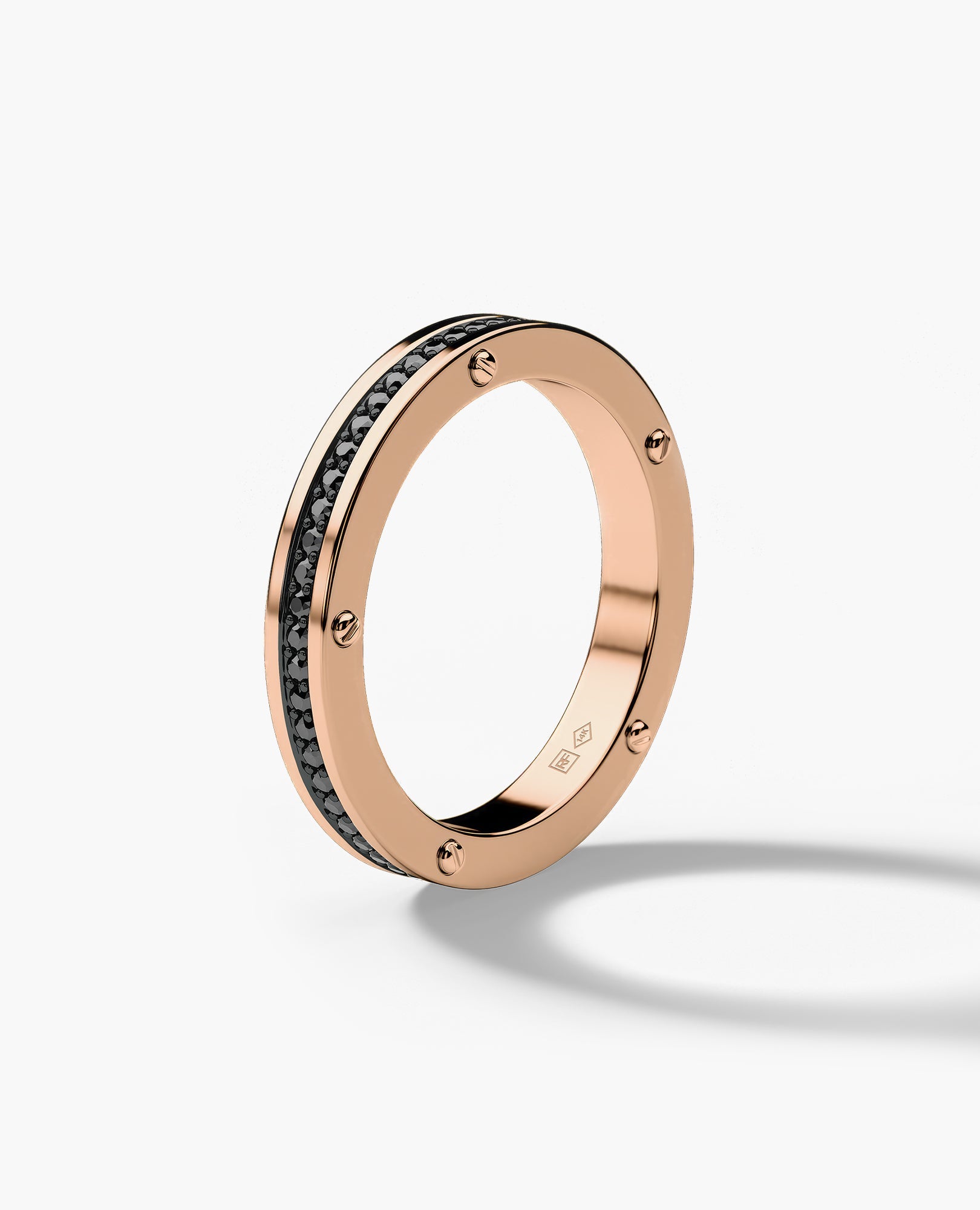 NORSE Gold Ring with 0.55ct Black Diamonds - 3.5mm