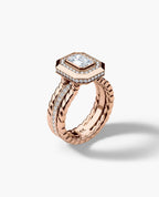 ROPES Emerald Cut Diamond Gold Engagement Ring