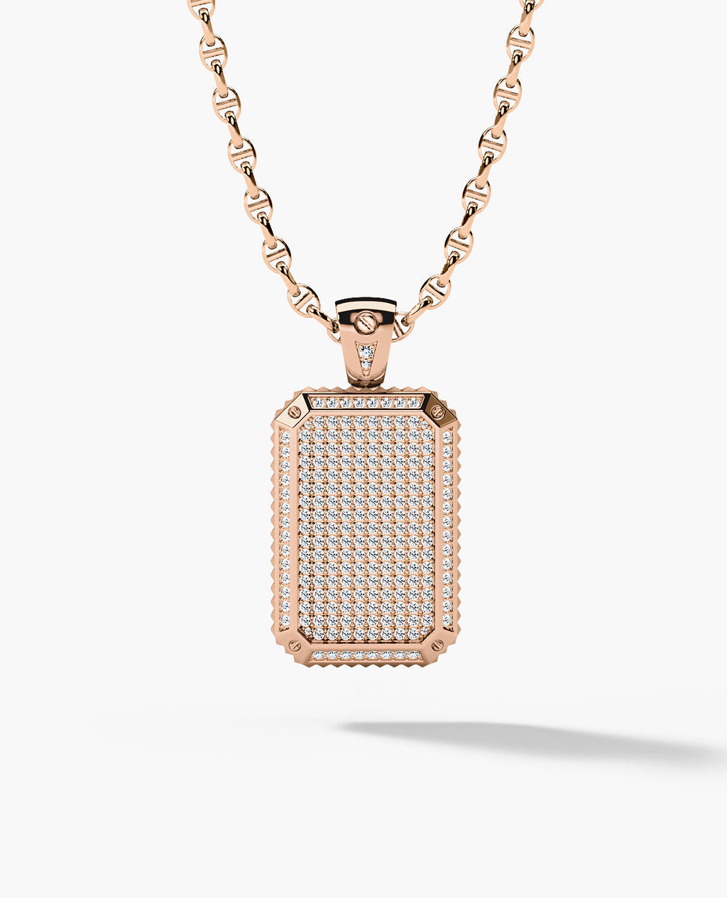 DIAMOND DOG TAG Gold Pendant with 2.10ct Diamonds
