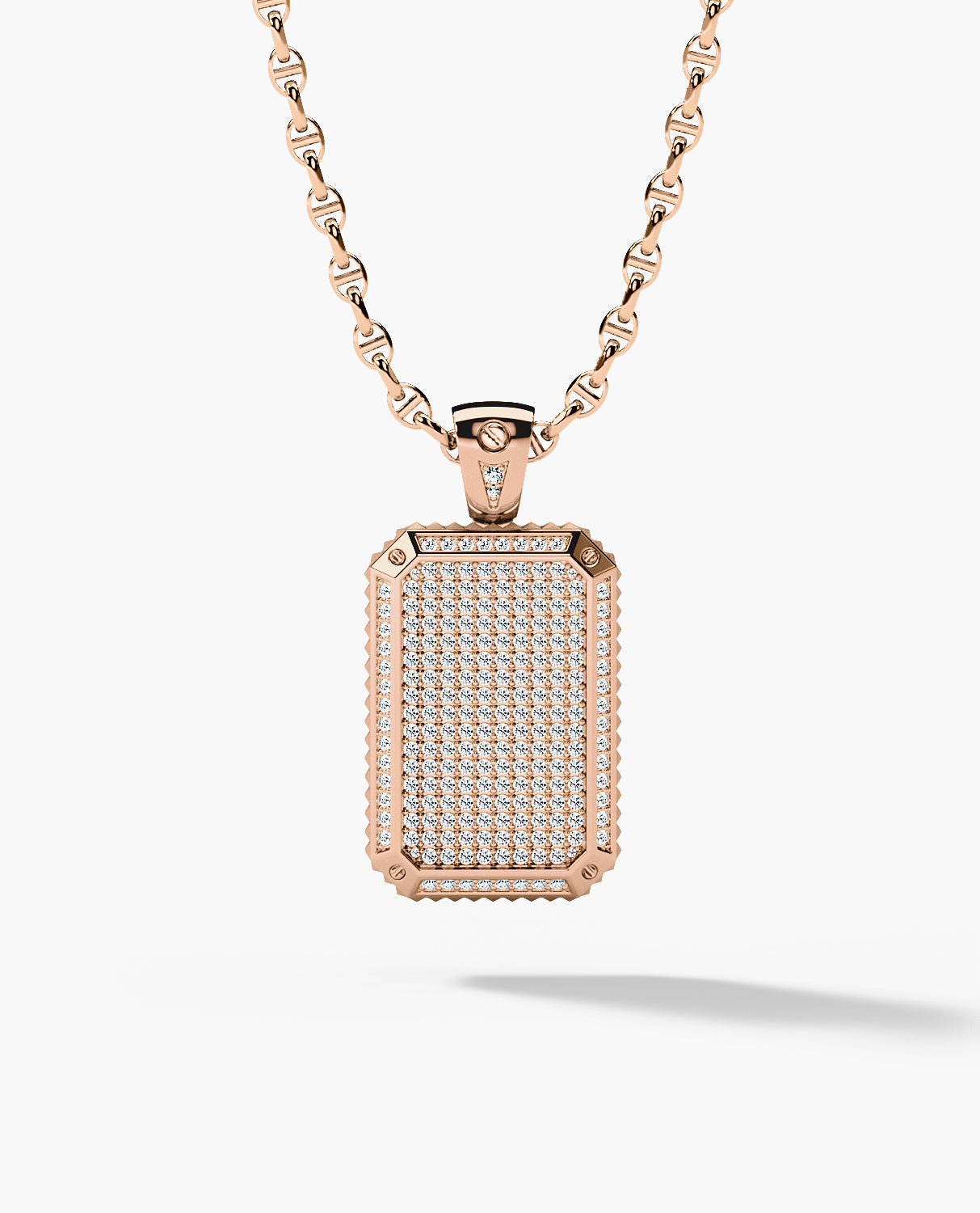 DIAMOND DOG TAG Gold Pendant with 2.10ct Diamonds