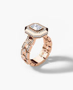 LA PAZ Emerald Cut Diamond Gold Engagement Ring