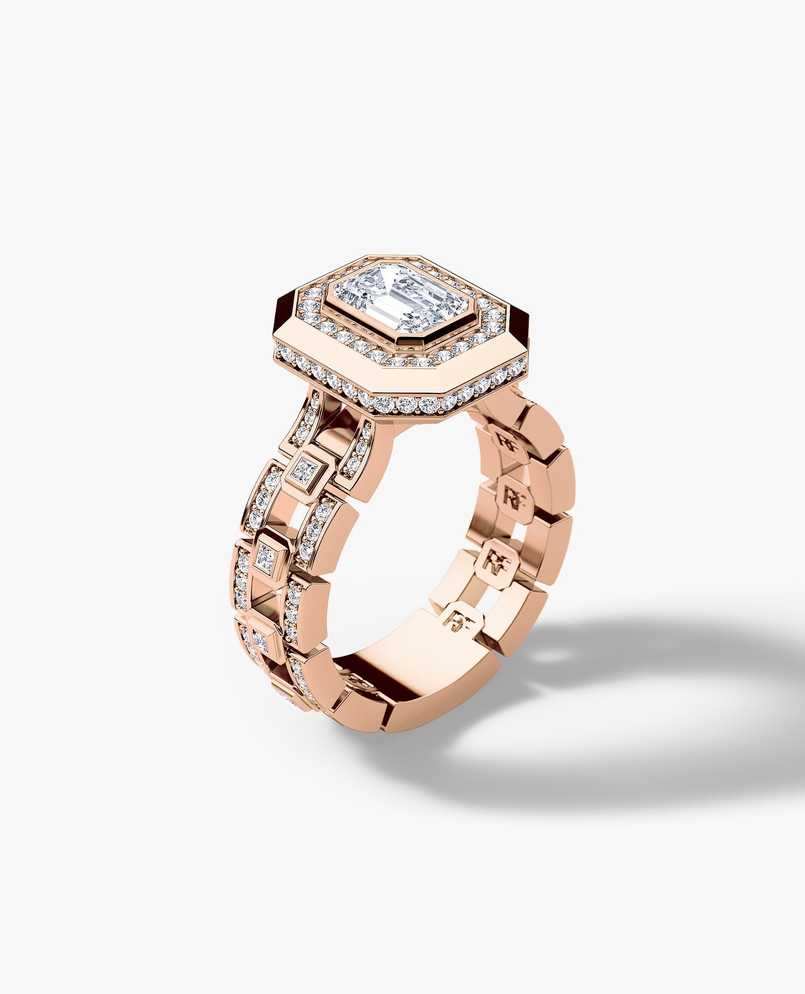 LA PAZ Emerald Cut Diamond Gold Engagement Ring