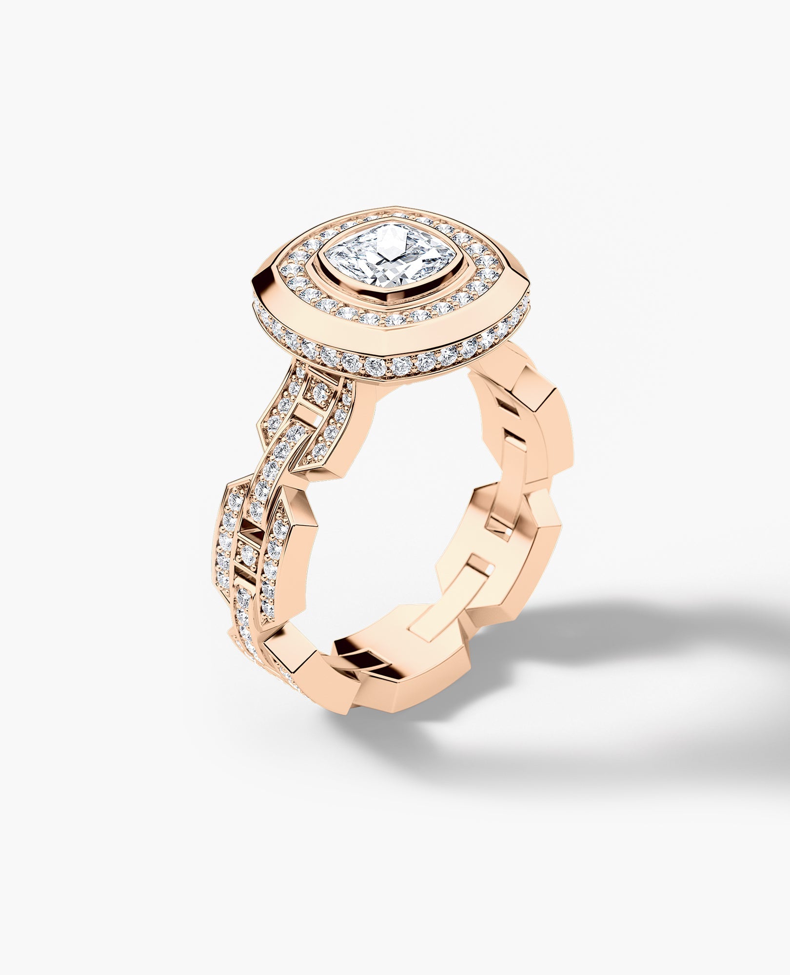 BRIGGS Cushion Cut Diamond Gold Engagement Ring
