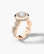 BRIGGS Round Cut Diamond Gold Engagement Ring