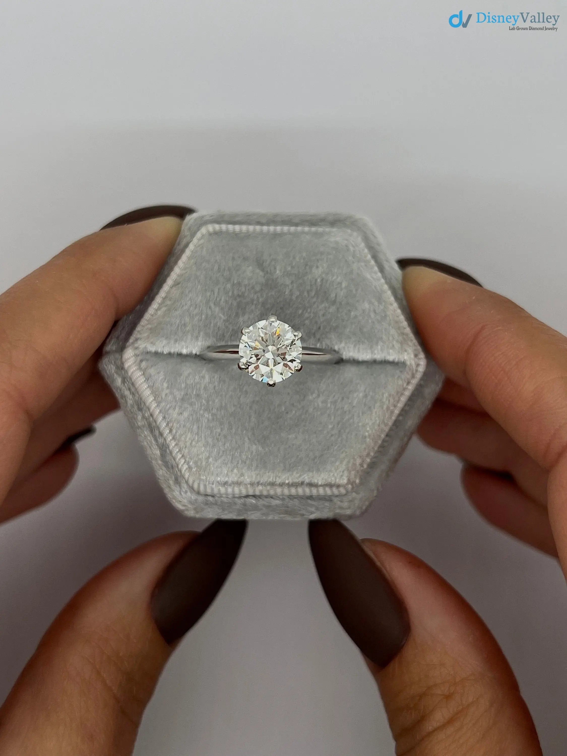 Round 2.5 Carat IGI Certified Lab Grown Ideal Cut Diamond Wedding ring - DisneyValley Main image