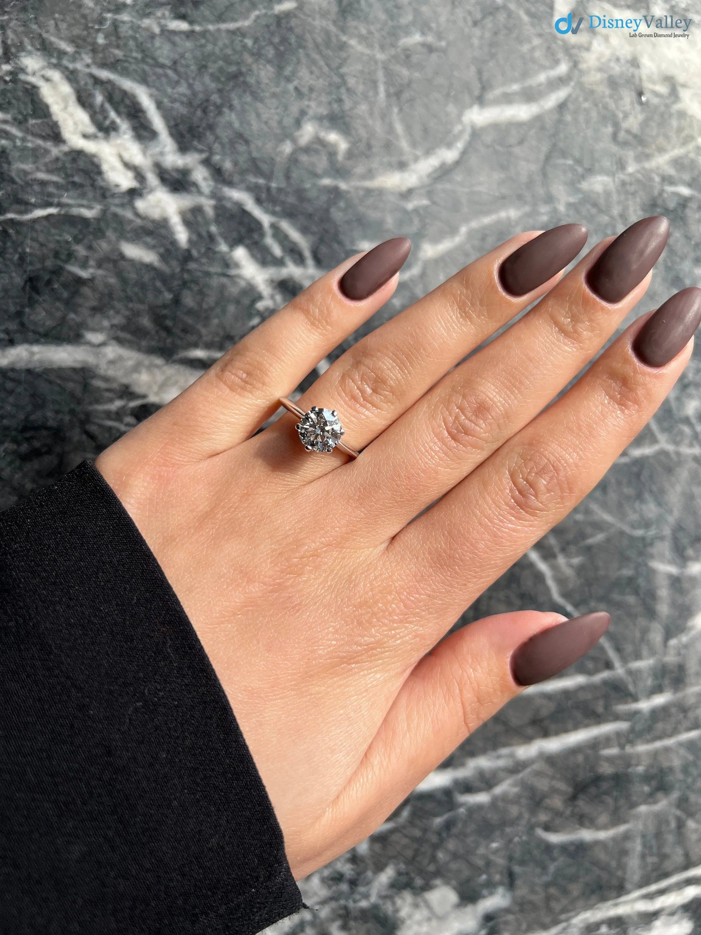 Round 2.5 Carat IGI Certified Lab Grown Ideal Cut Diamond Wedding ring - DisneyValley