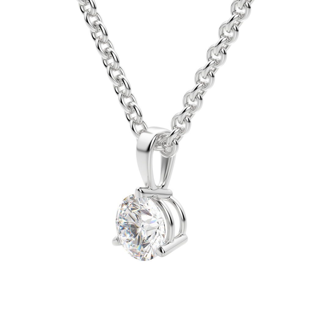0.25-1.5 CT Round Cut Moissanite Solitaire Necklace
