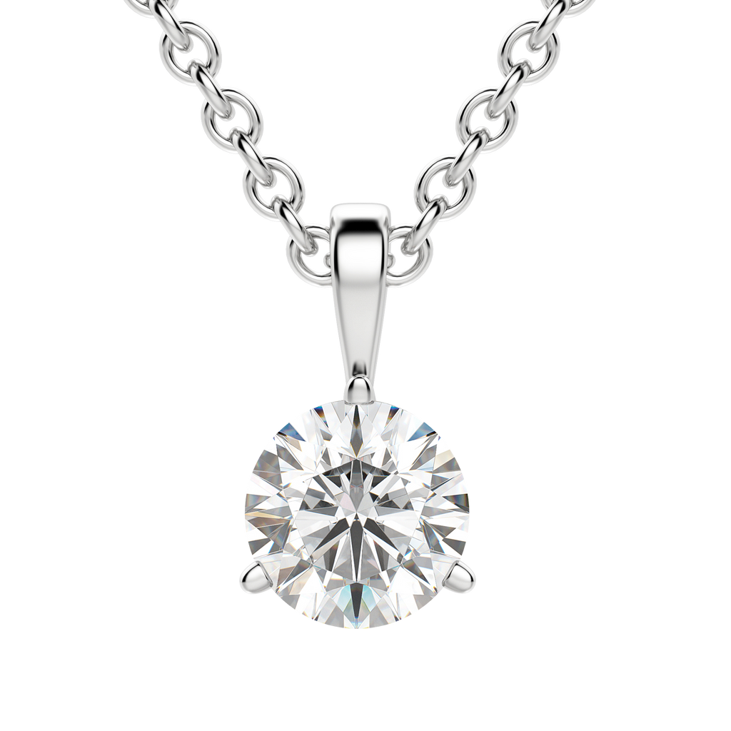 0.25-1.5 CT Round Cut Moissanite Solitaire Necklace