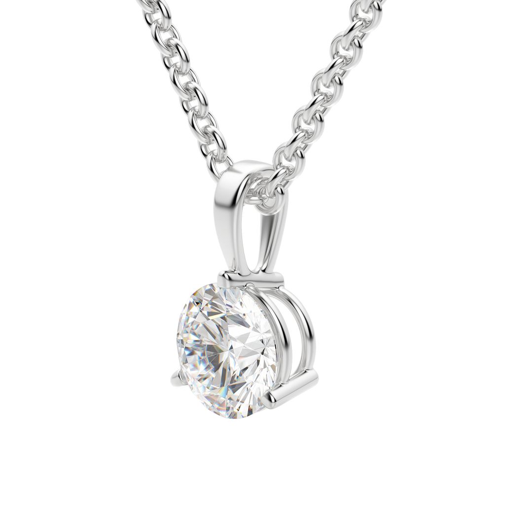 0.25-1.5 CT Round Cut Moissanite Solitaire Necklace