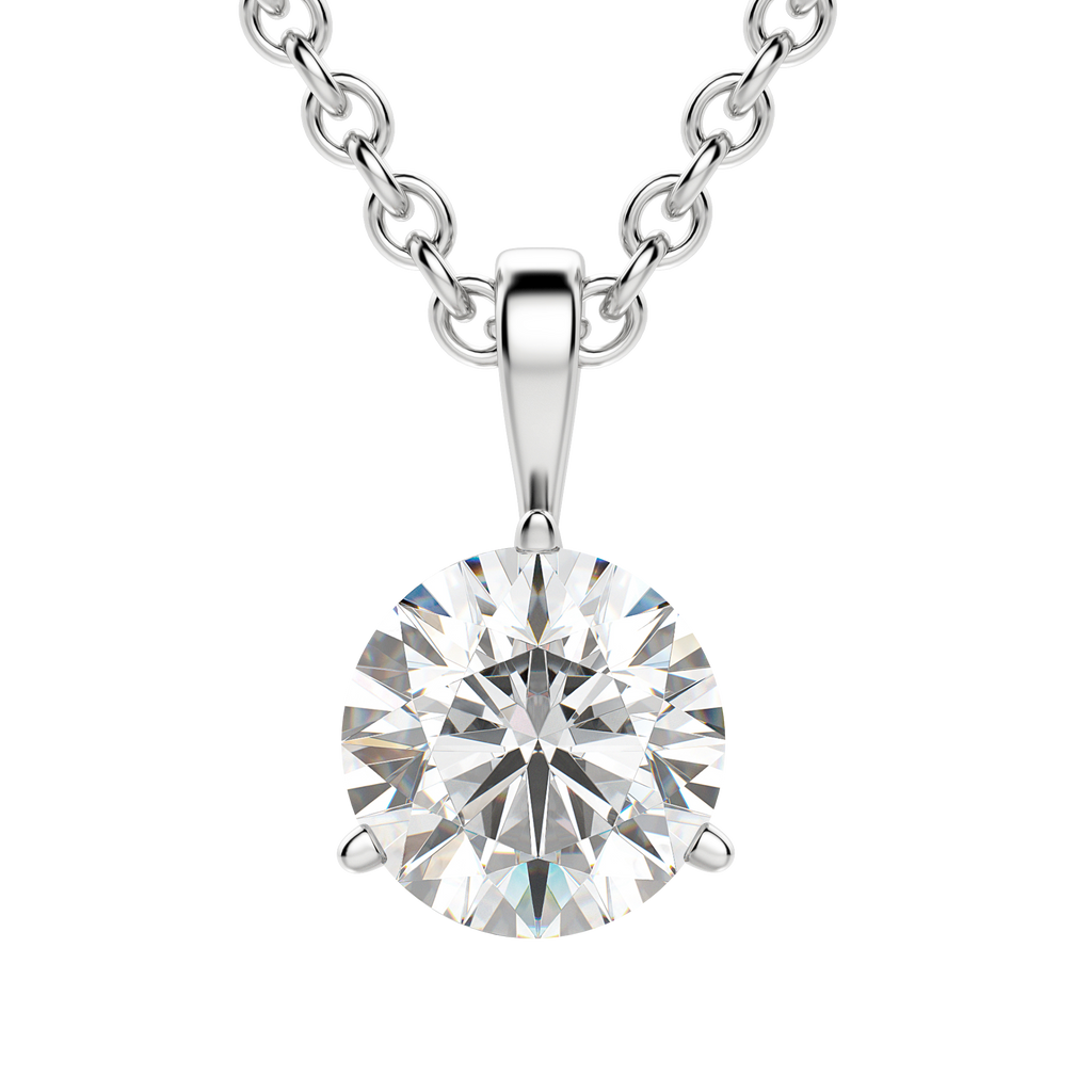 0.25-1.5 CT Round Cut Moissanite Solitaire Necklace