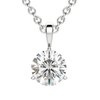 0.25-1.5 CT Round Cut Moissanite Solitaire Necklace