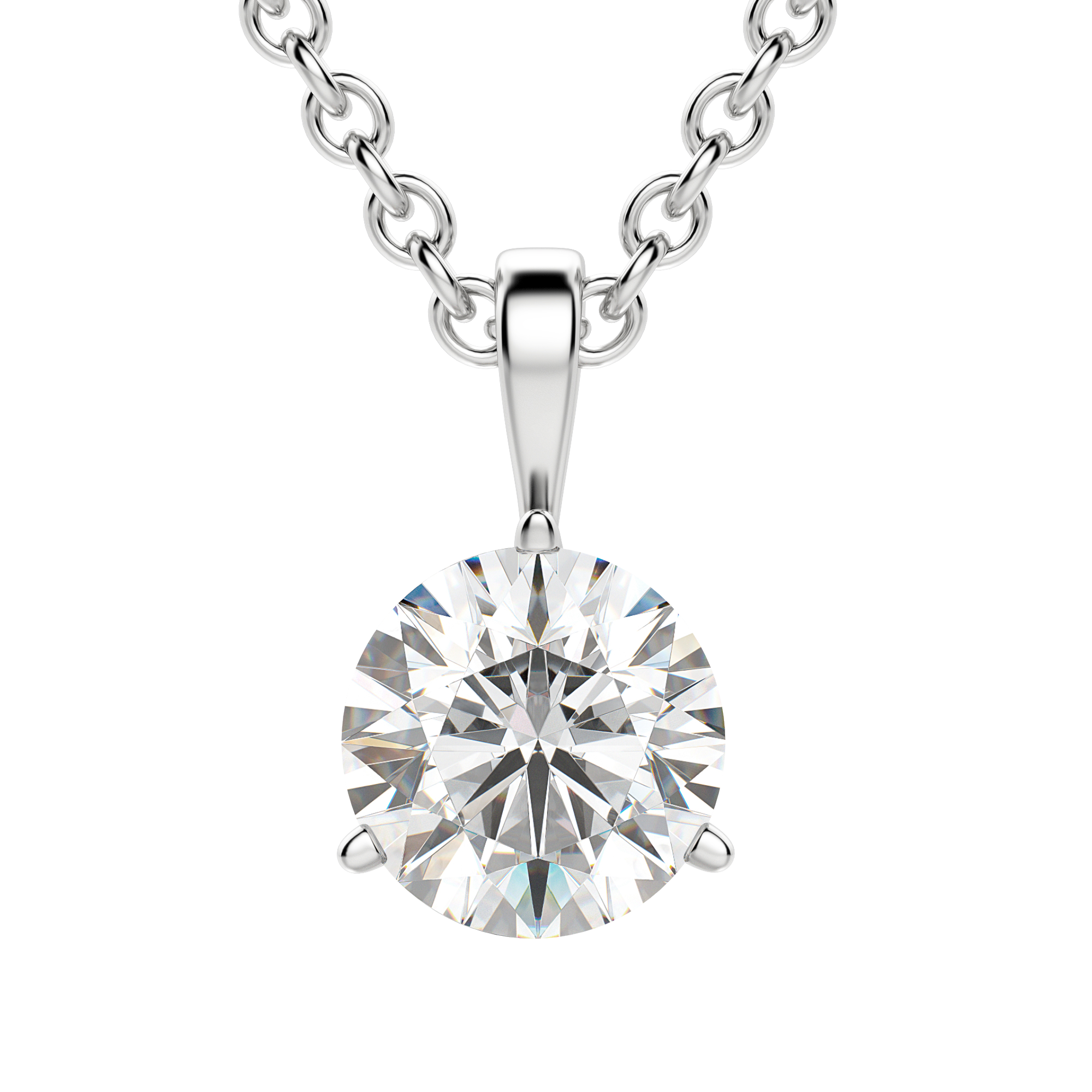0.25-1.5 CT Round Cut Moissanite Solitaire Necklace