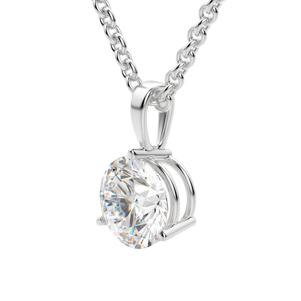 0.25-1.5 CT Round Cut Moissanite Solitaire Necklace