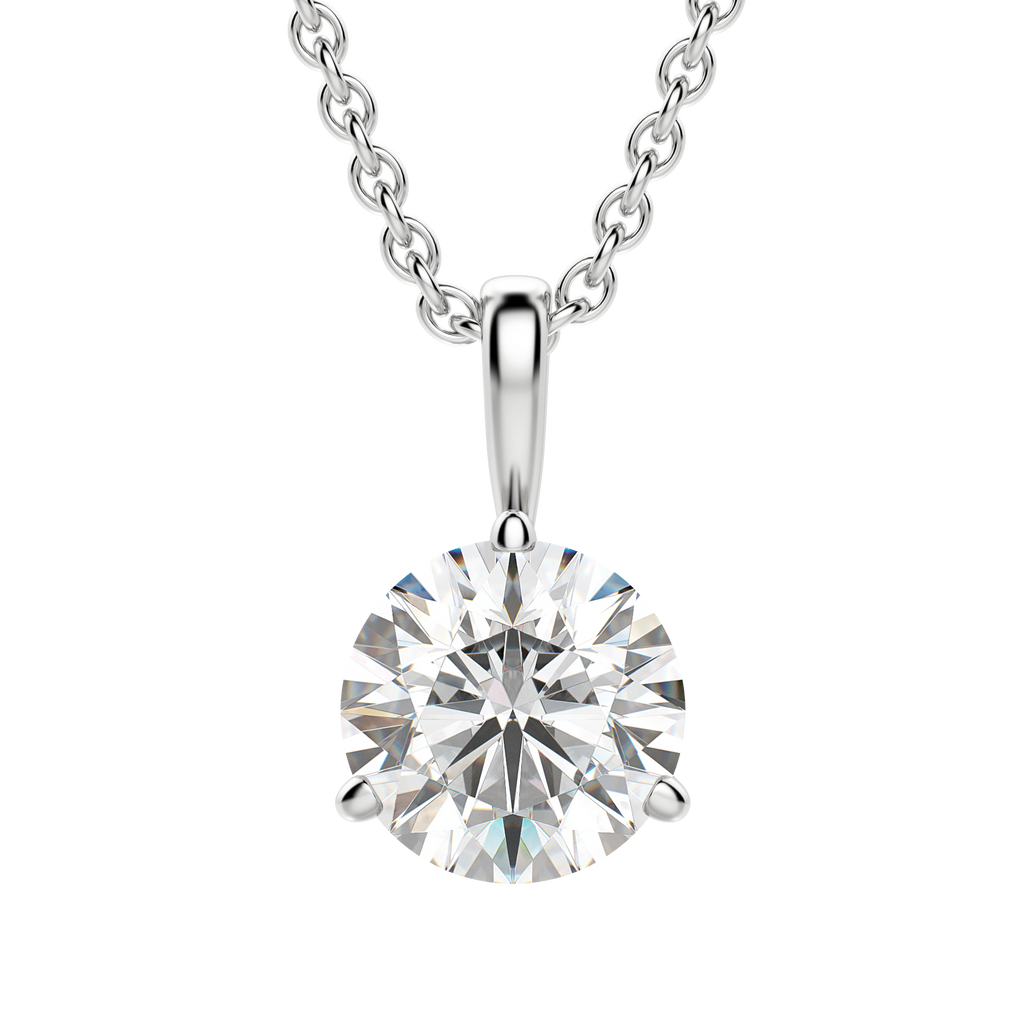 0.25-1.5 CT Round Cut Moissanite Solitaire Necklace