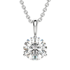 0.25-1.5 CT Round Cut Moissanite Solitaire Necklace