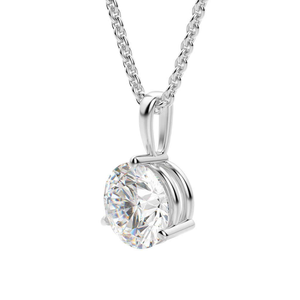 0.25-1.5 CT Round Cut Moissanite Solitaire Necklace