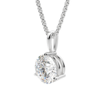 0.25-1.5 CT Round Cut Moissanite Solitaire Necklace