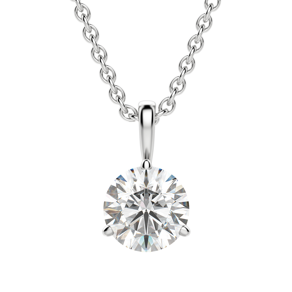 0.25-1.5 CT Round Cut Moissanite Solitaire Necklace