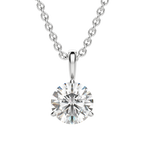 0.25-1.5 CT Round Cut Moissanite Solitaire Necklace