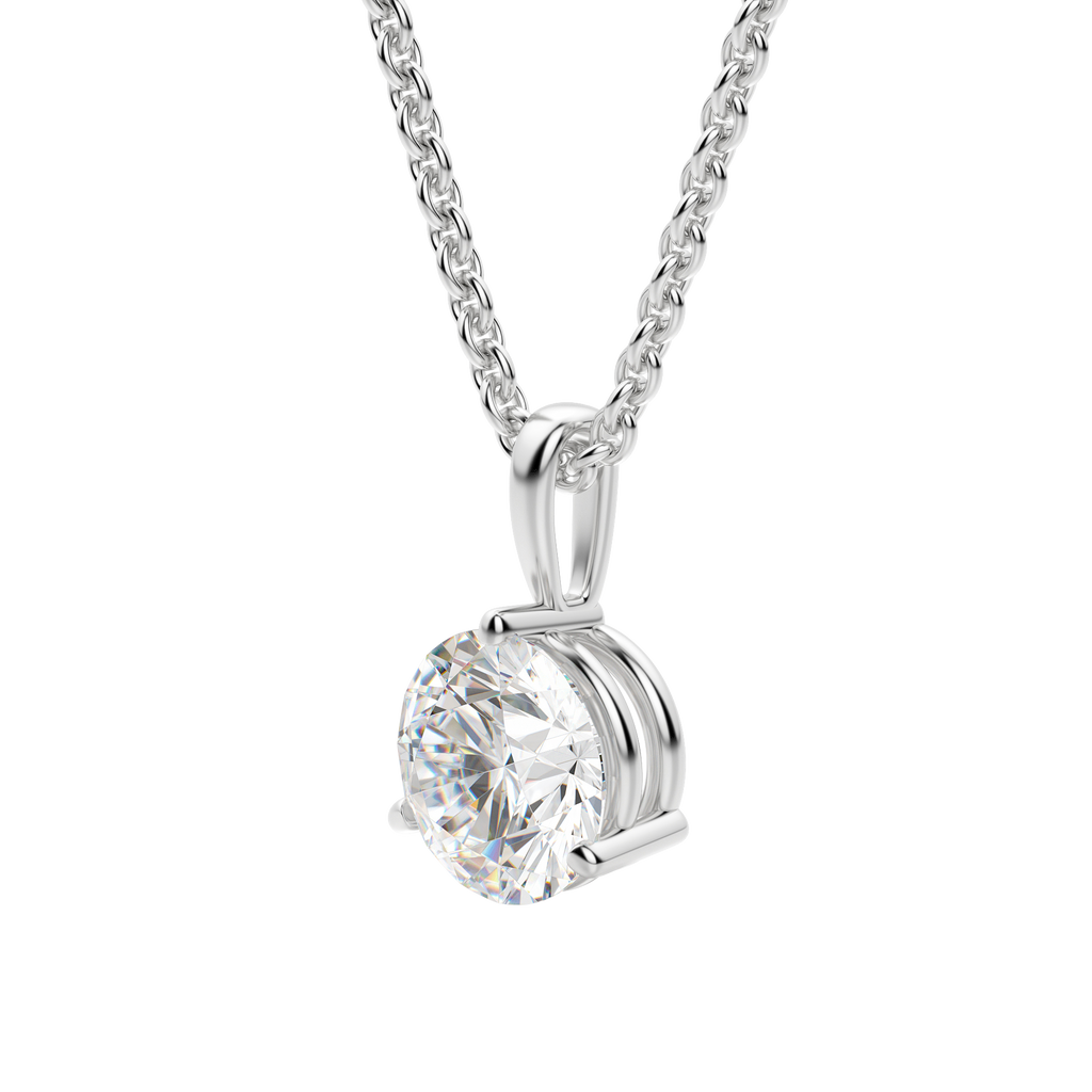 0.25-1.5 CT Round Cut Moissanite Solitaire Necklace