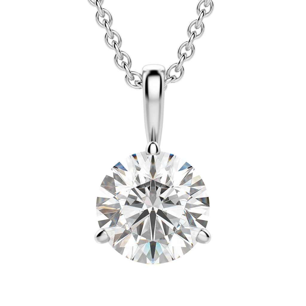 0.25-1.5 CT Round Cut Moissanite Solitaire Necklace