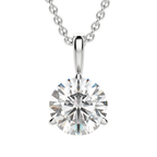 0.25-1.5 CT Round Cut Moissanite Solitaire Necklace