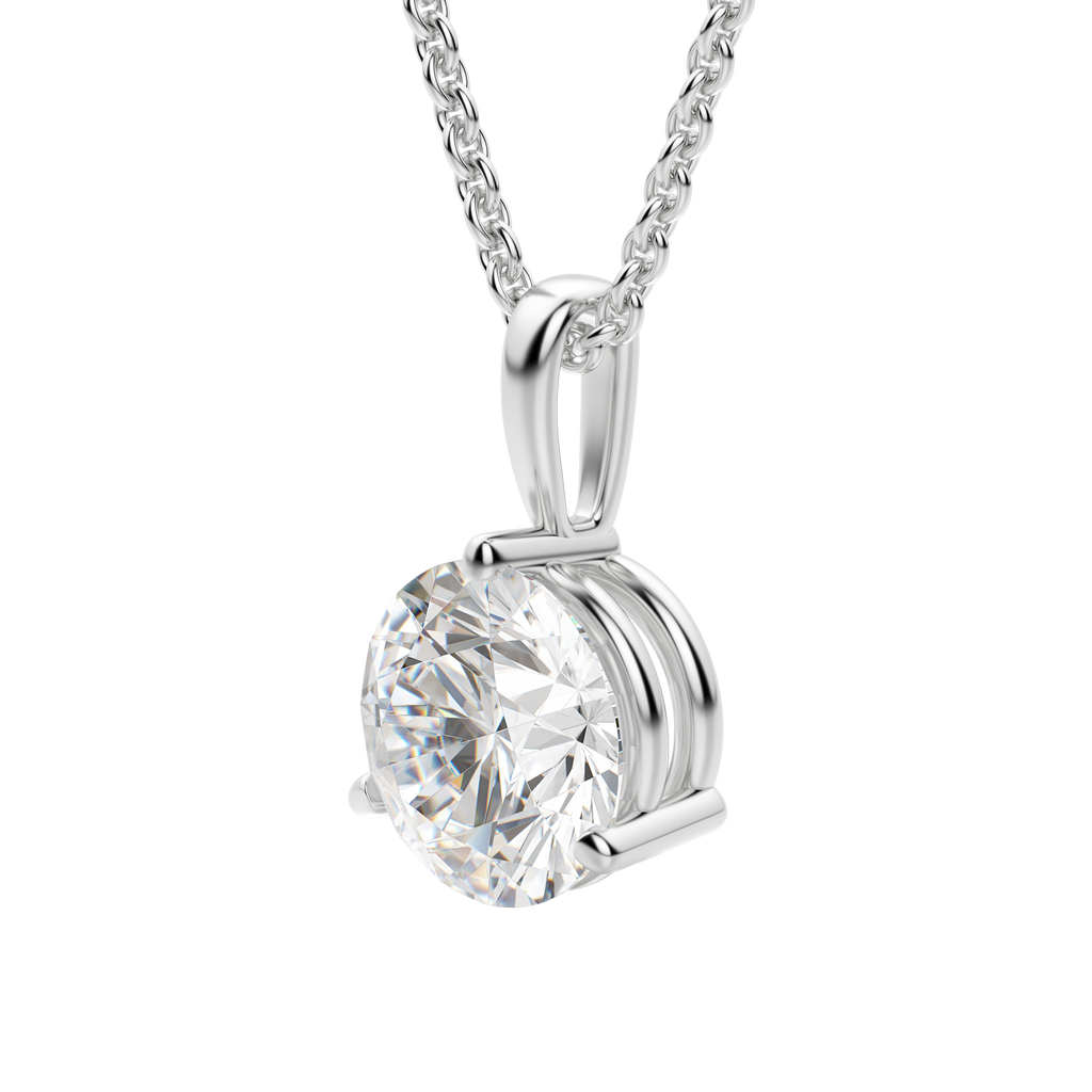 0.25-1.5 CT Round Cut Moissanite Solitaire Necklace