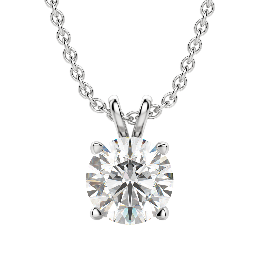 0.25-1.0ct Round Cut Moissanite Solitaire Necklace