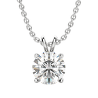 0.25-1.0ct Round Cut Moissanite Solitaire Necklace
