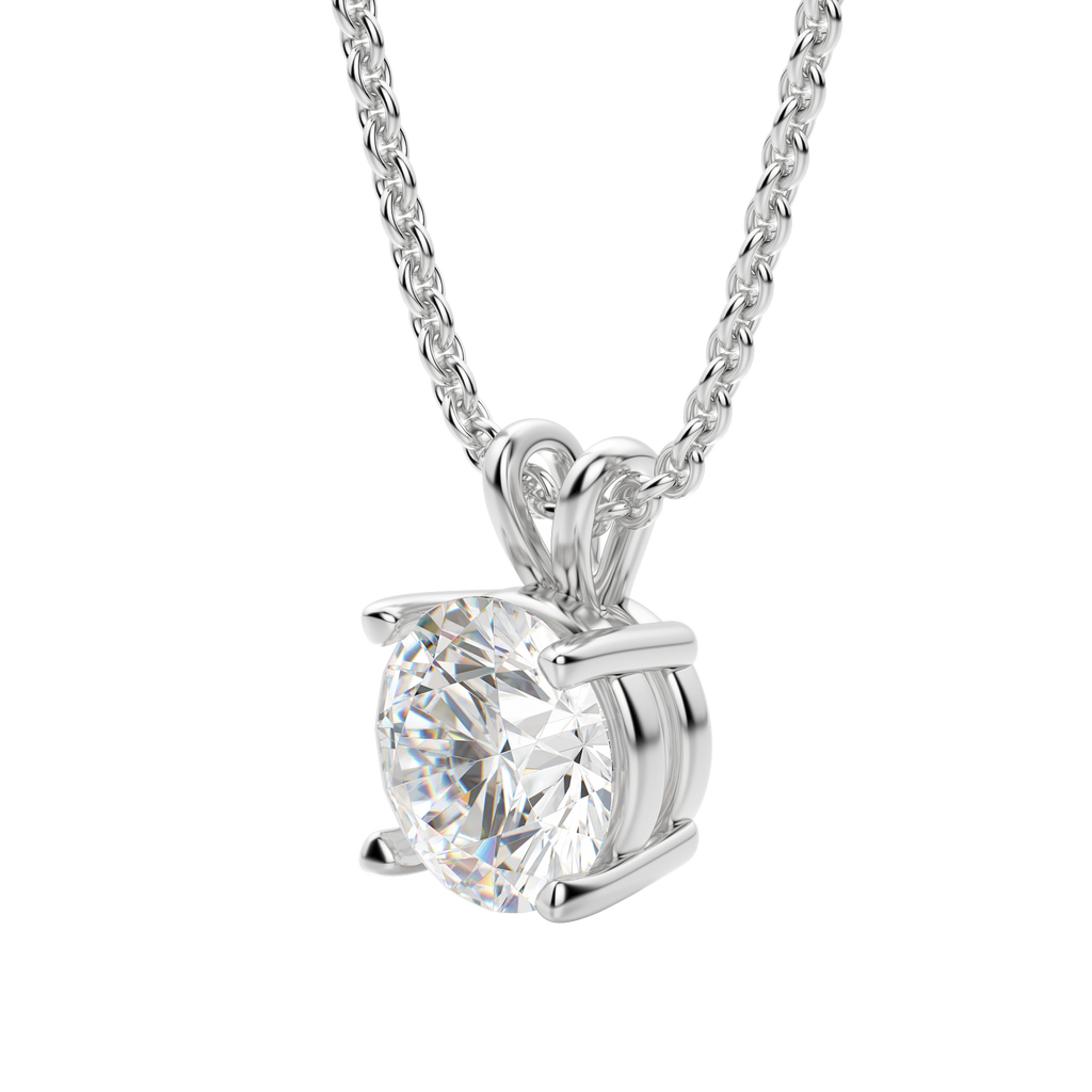0.25-1.0ct Round Cut Moissanite Solitaire Necklace