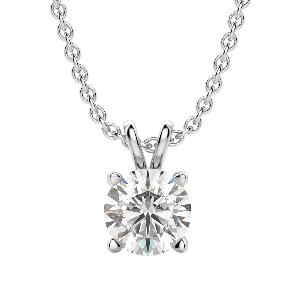 0.25-1.0ct Round Cut Moissanite Solitaire Necklace
