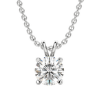 0.25-1.0ct Round Cut Moissanite Solitaire Necklace