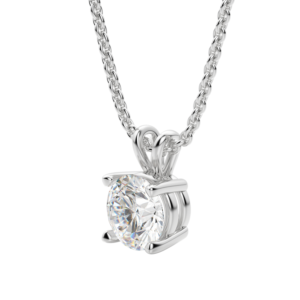 0.25-1.0ct Round Cut Moissanite Solitaire Necklace