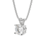 0.25-1.0ct Round Cut Moissanite Solitaire Necklace