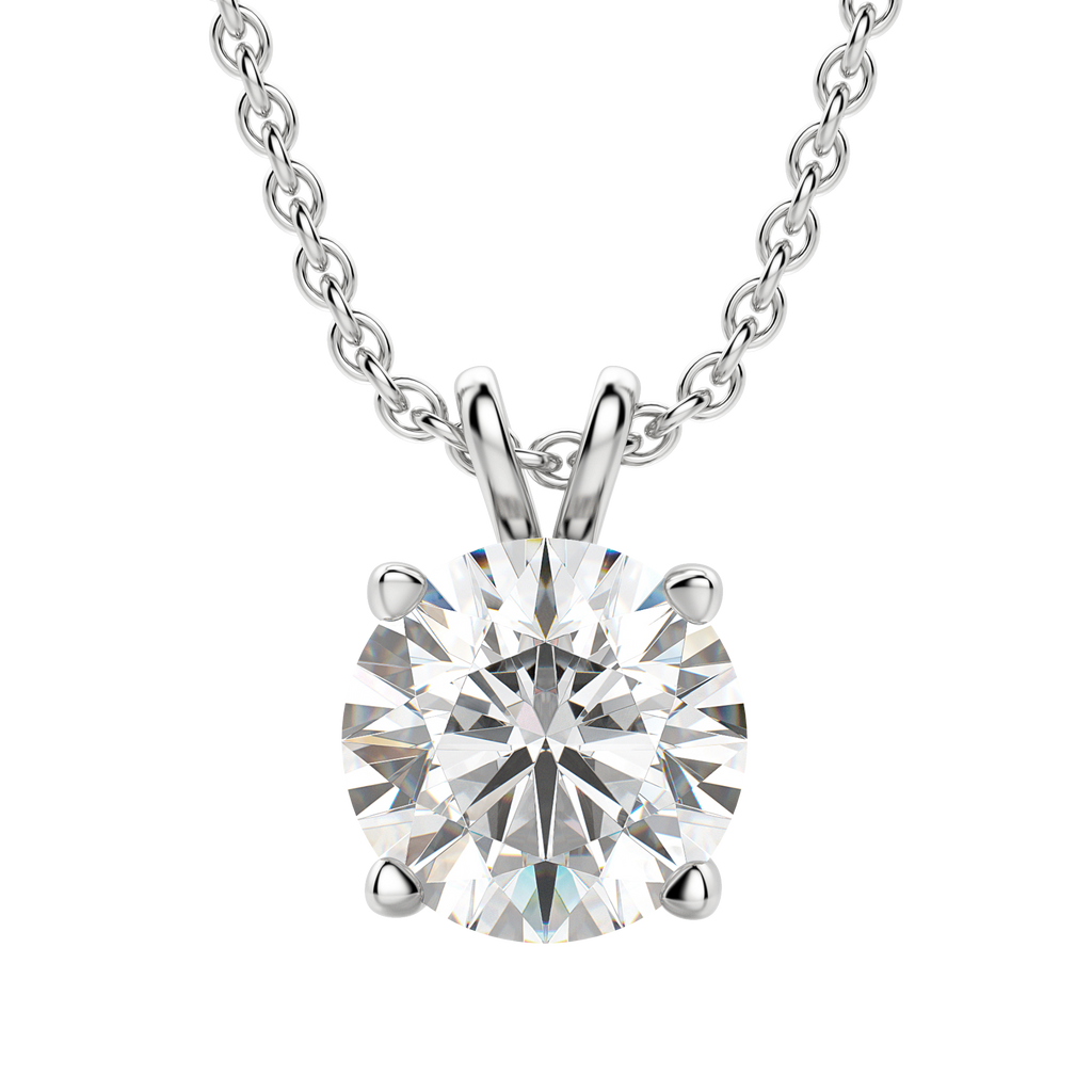 0.25-1.0ct Round Cut Moissanite Solitaire Necklace