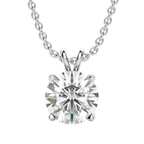 0.25-1.0ct Round Cut Moissanite Solitaire Necklace
