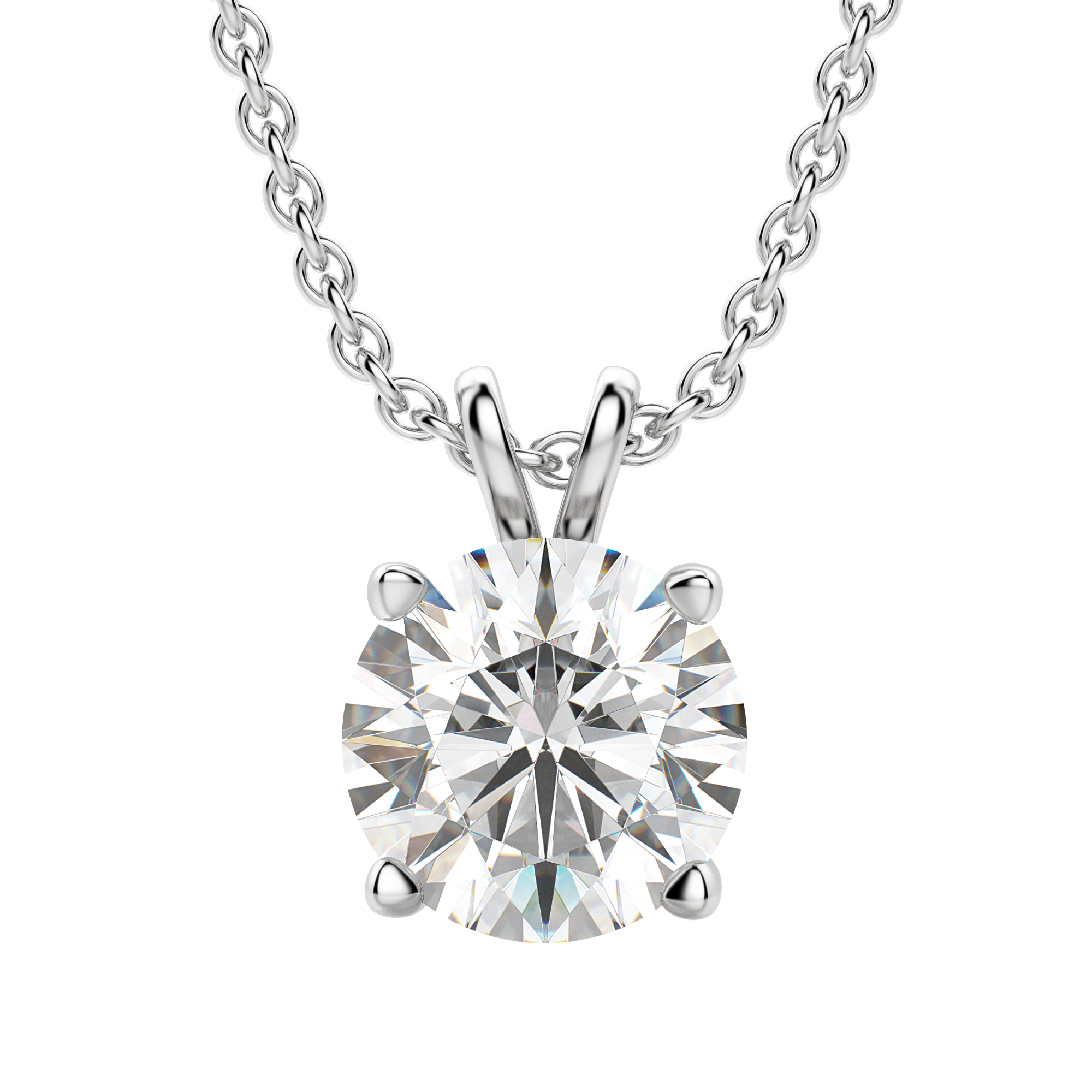 0.25-1.0ct Round Cut Moissanite Solitaire Necklace