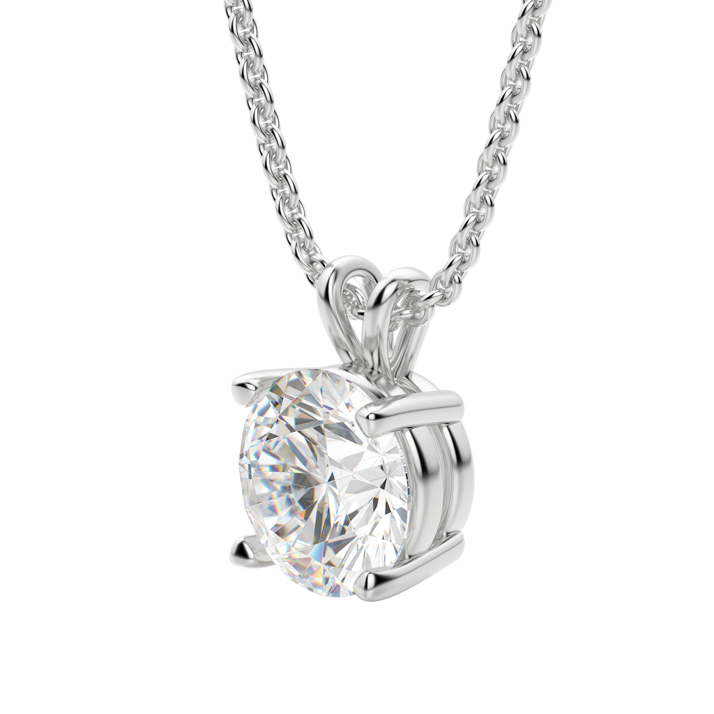 0.25-1.0ct Round Cut Moissanite Solitaire Necklace