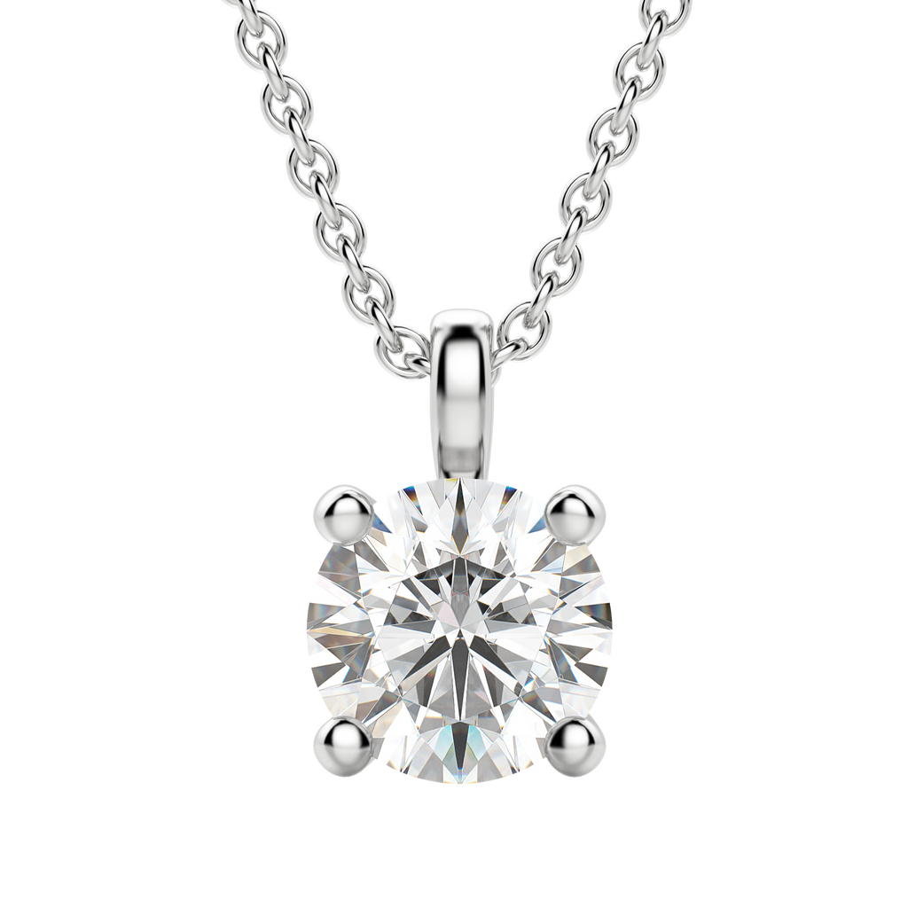0.25-1.5ct Round Cut Moissanite Solitaire Necklace