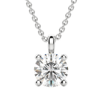 0.25-1.5ct Round Cut Moissanite Solitaire Necklace